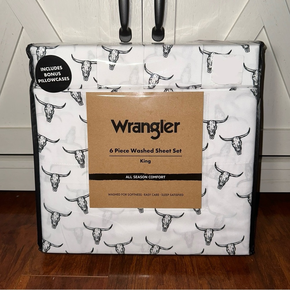 Wrangler Black Longhorn King Sheet Set